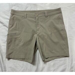 Eddie Bauer Guide Pro Shorts Womens 10 Khaki Tan Hiking Utility Cargo Z1597334